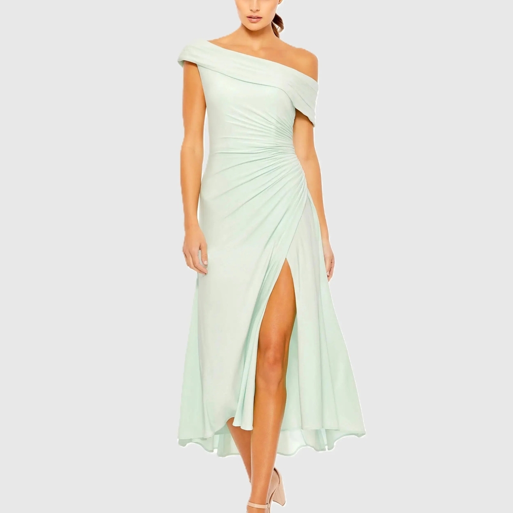 IEENA for Mac Duggal One Shoulder Mint Dress